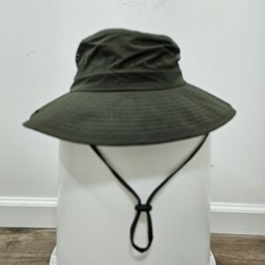 Dark Green Wide Brim Hat